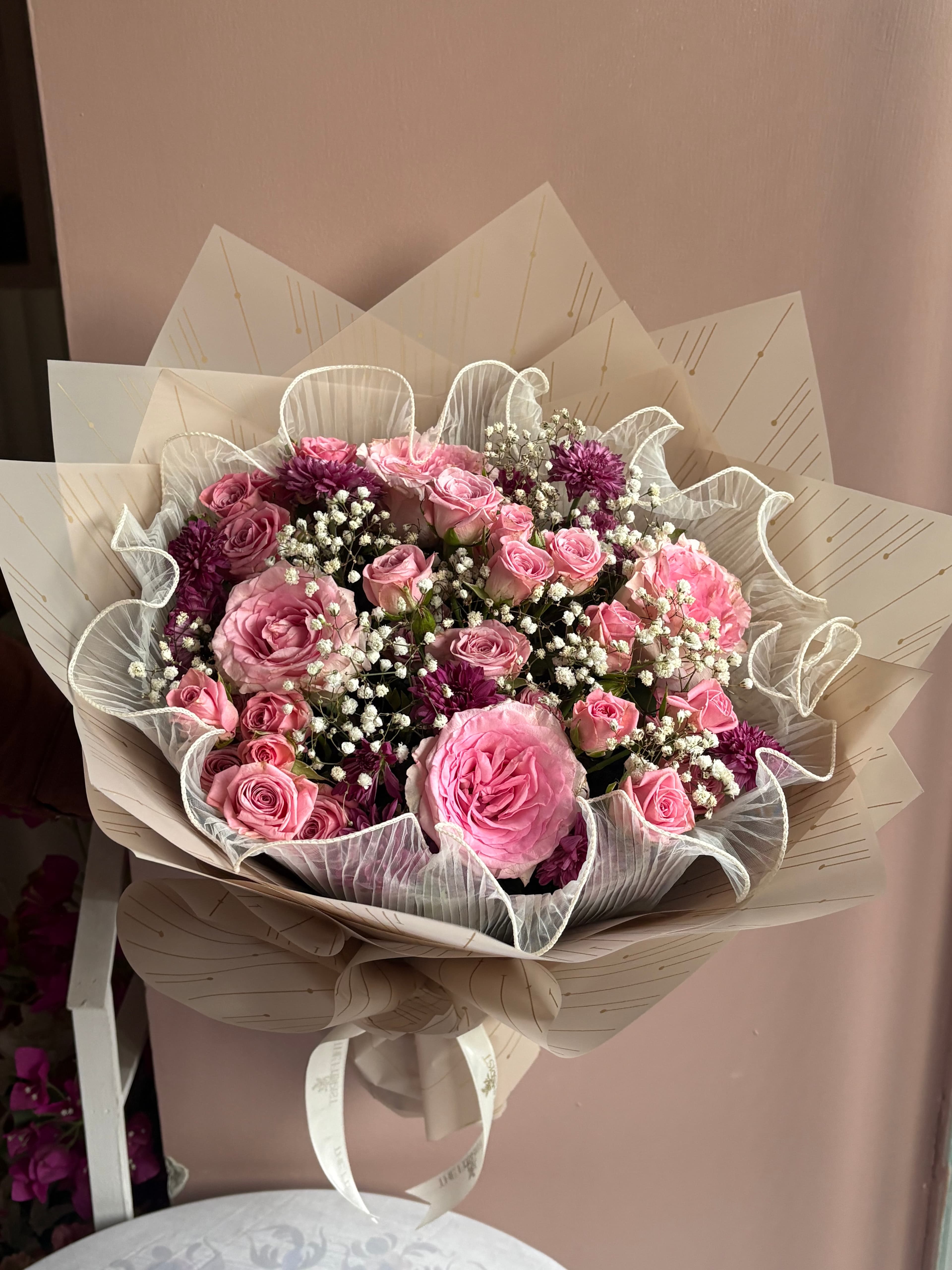 Sweet Serenade — Pink Rose & Daisy Bouquet